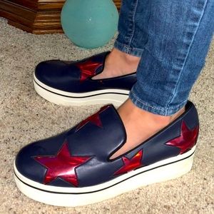 MOVING SALE Stella McCartney blue platform with red stars